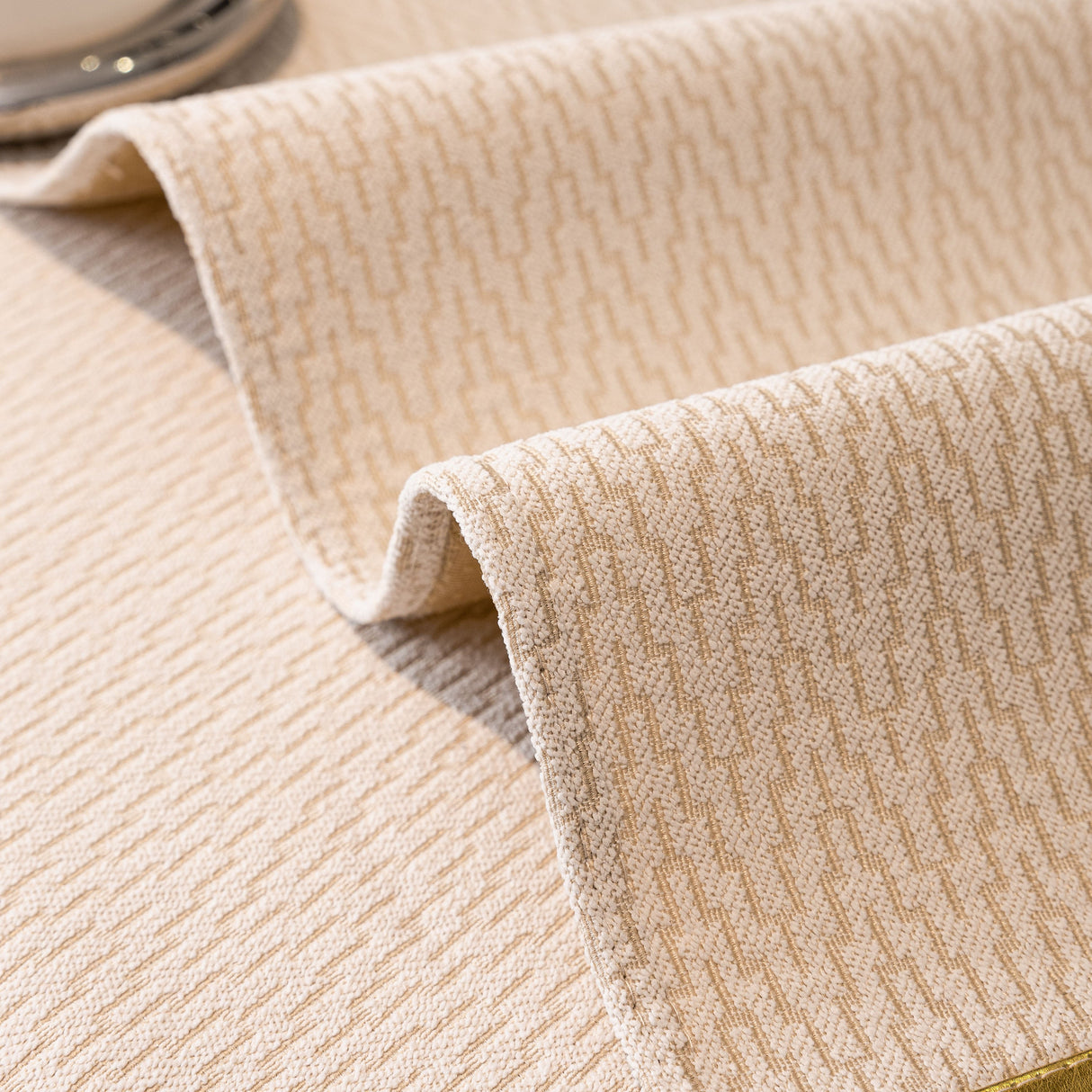 Non-Slip Couch Cover with Gold Trim, Sofa Slipcover for Sectional & Loveseat