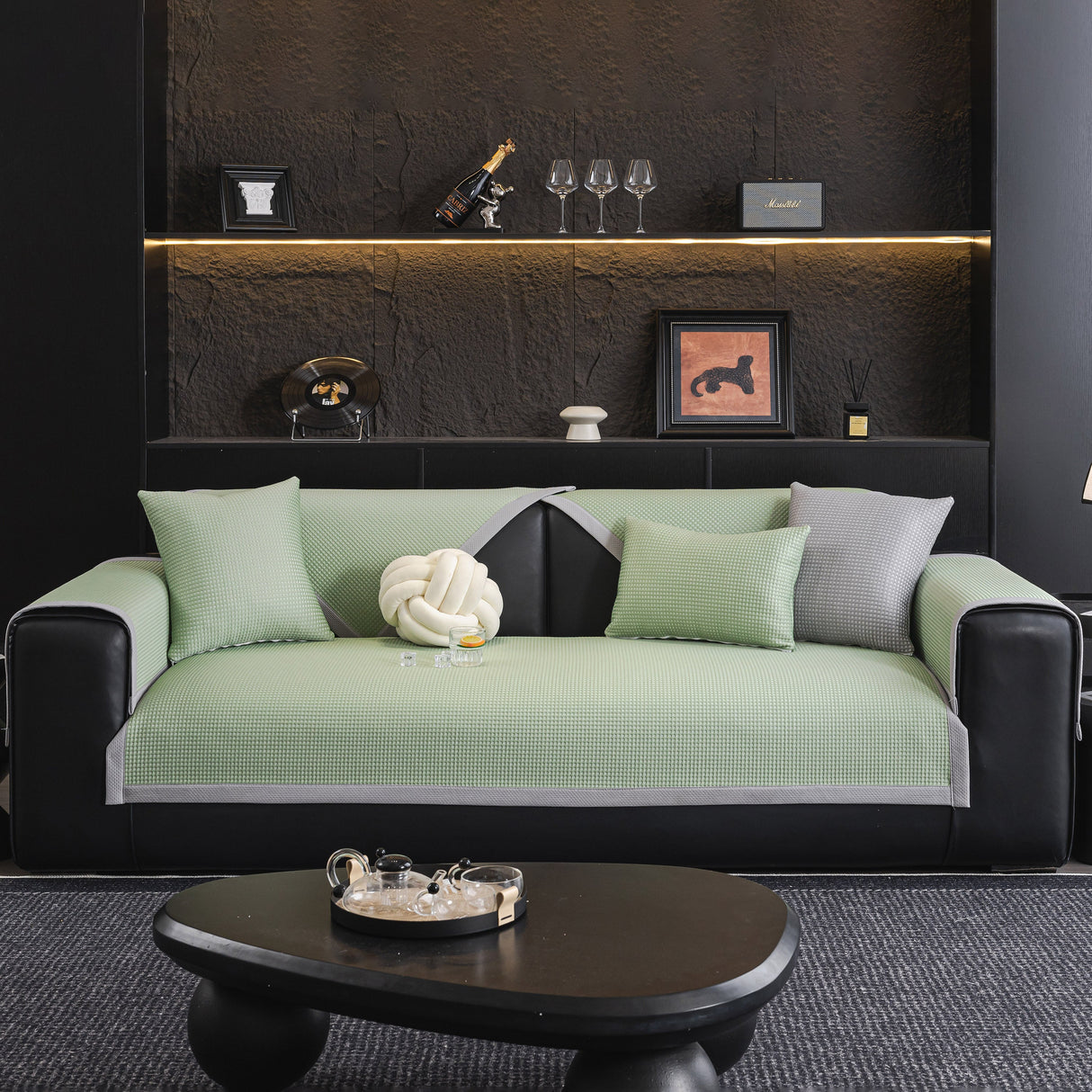 Non-Slip Cooling Breathable Couch Protector Towel, Lightweight Slipcover for Sofas