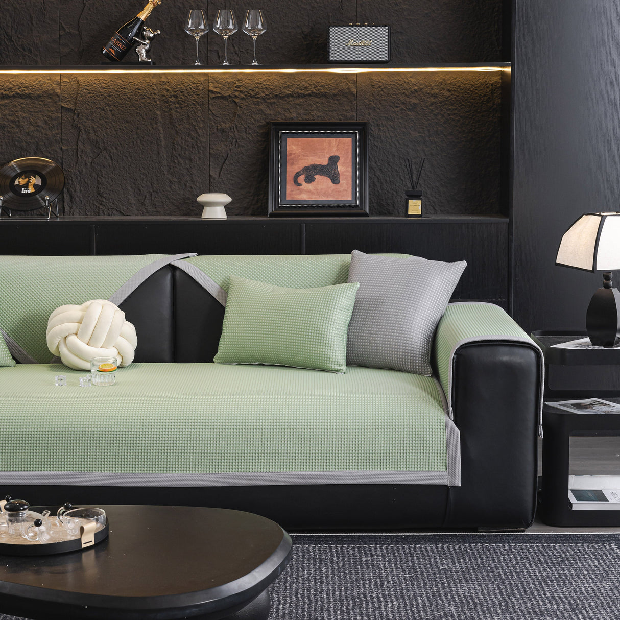 Non-Slip Cooling Breathable Couch Protector Towel, Lightweight Slipcover for Sofas