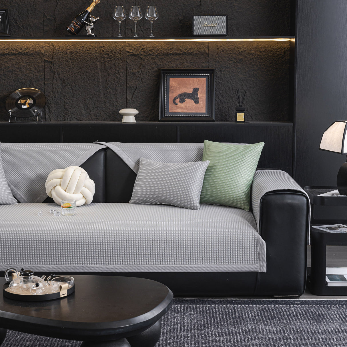 Non-Slip Cooling Breathable Couch Protector Towel, Lightweight Slipcover for Sofas