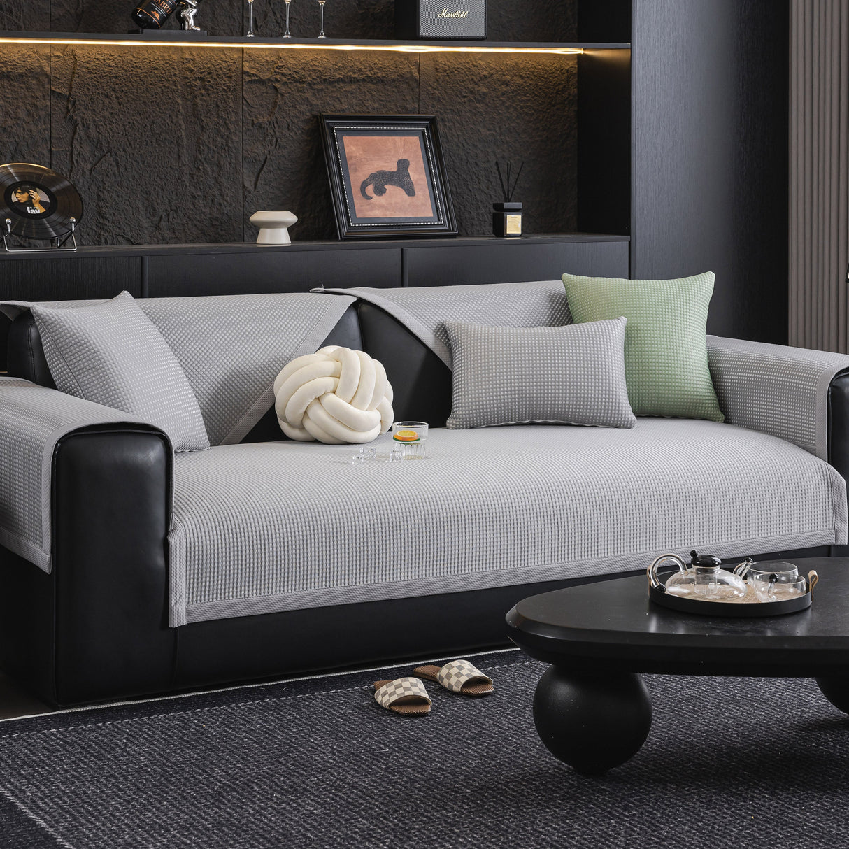 Non-Slip Cooling Breathable Couch Protector Towel, Lightweight Slipcover for Sofas