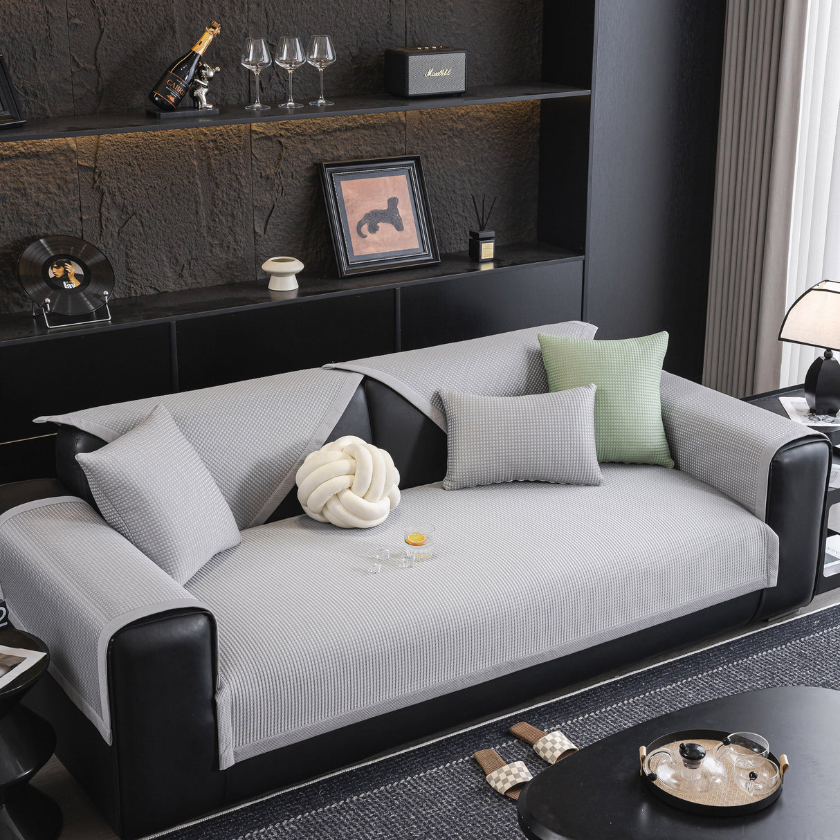 Non-Slip Cooling Breathable Couch Protector Towel, Lightweight Slipcover for Sofas