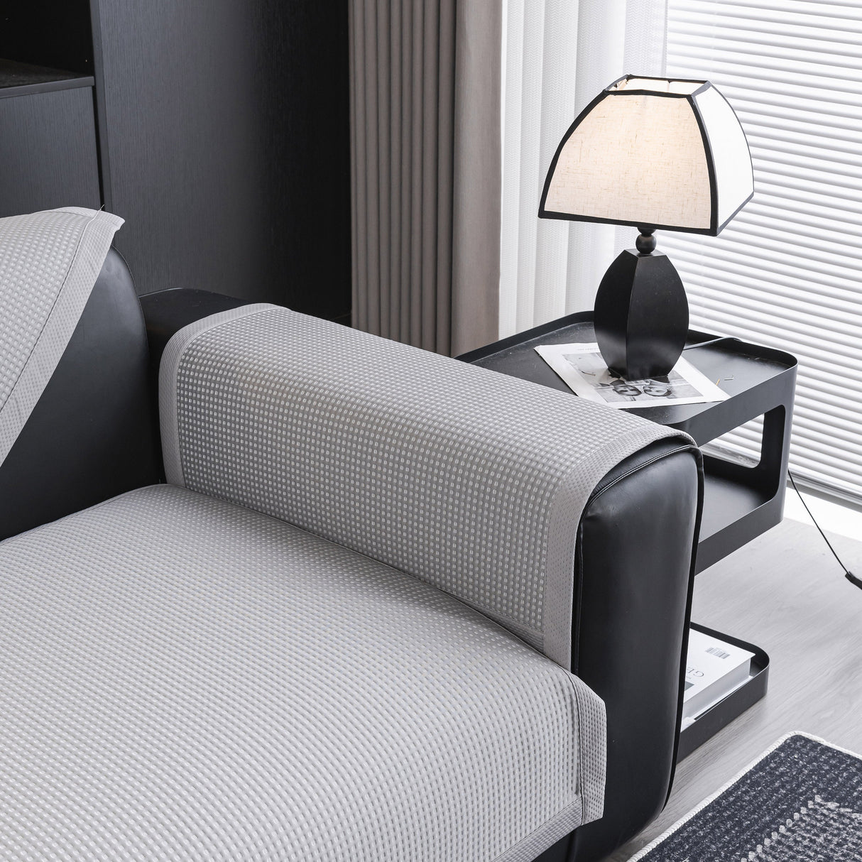 Non-Slip Cooling Breathable Couch Protector Towel, Lightweight Slipcover for Sofas