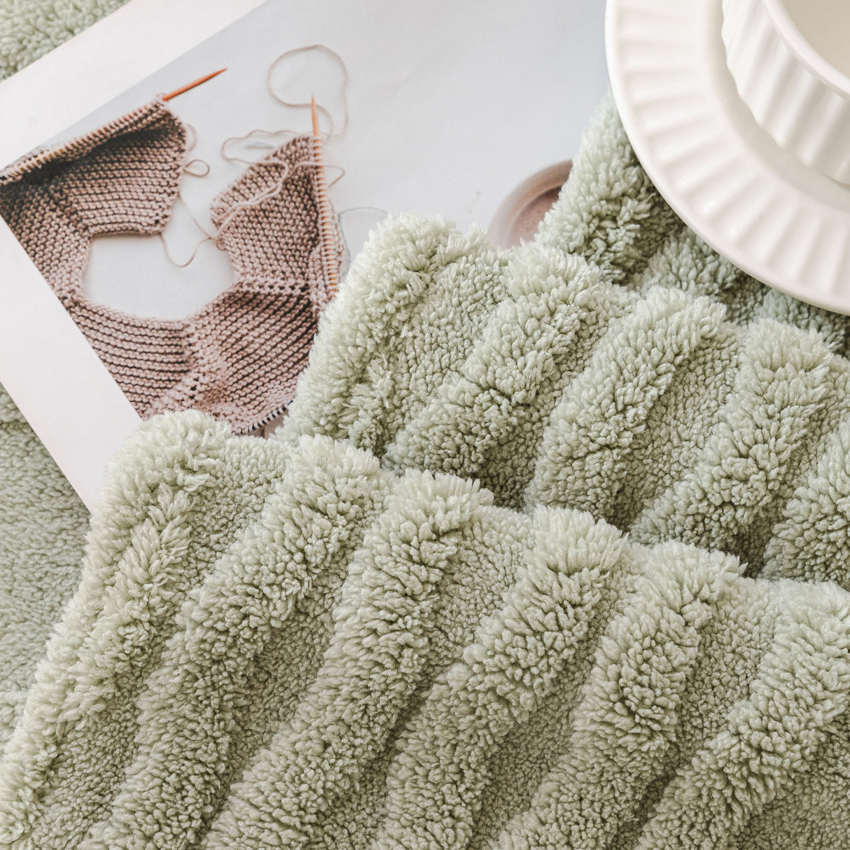 Modern 3D Water Ripple Sofa Cover, Non-Shedding Cream Style Furniture Protector Throw