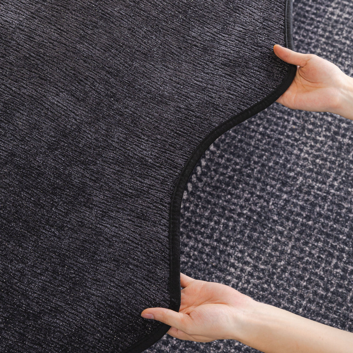 Chenille Couch Cover with Scalloped Edge, Non-Slip Modular Slipcover Sectional