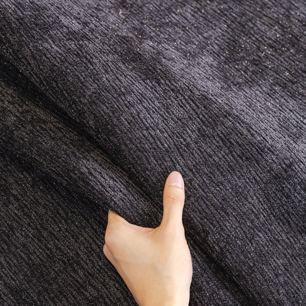 Chenille Couch Cover with Scalloped Edge, Non-Slip Modular Slipcover Sectional