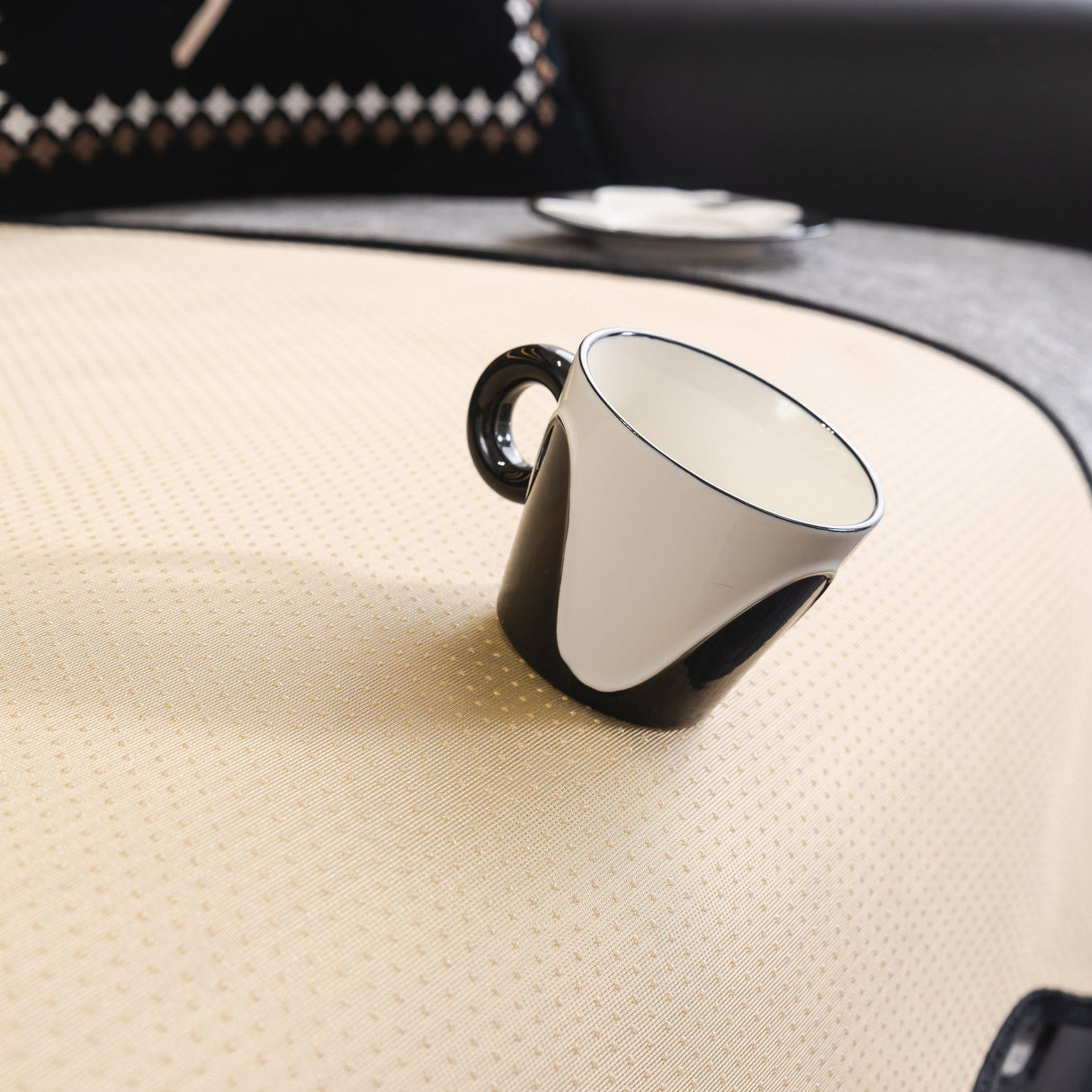 Chenille Couch Cover with Scalloped Edge, Non-Slip Modular Slipcover Sectional