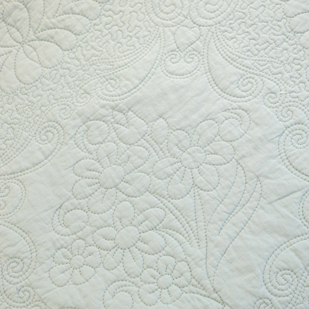 Baroque Floral Quilted Cotton Sofa Cover, Non-Slip Washable Couch Protector