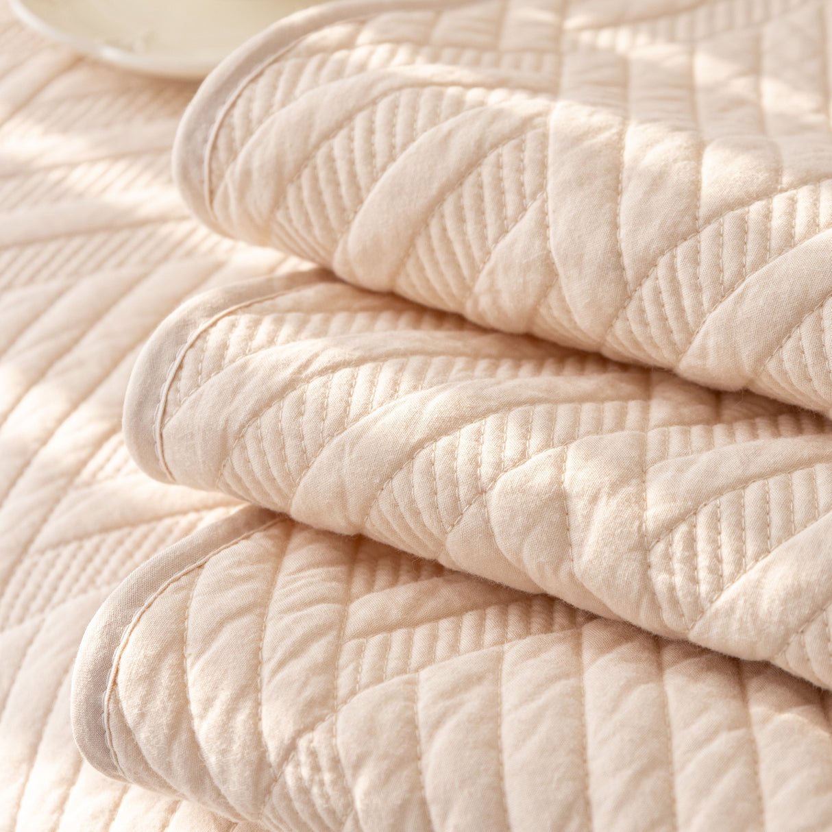 Quilted Geometric Cotton Sofa Cover, Non-Slip & Thick Padded Furniture Covers