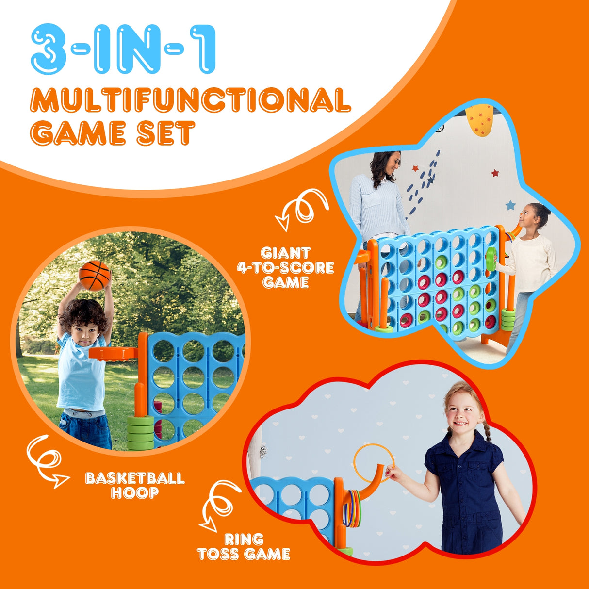 2.5Ft 4-to-Score Giant Game Set-Green