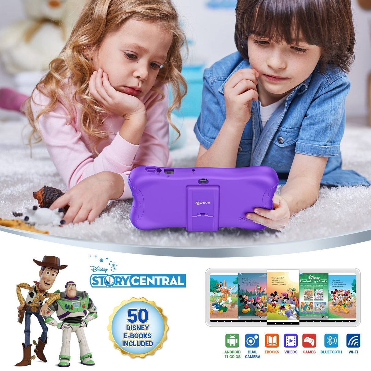 Contixo V9-2 7" Kids Tablet, Headphones, & Tablet Bag Bundle