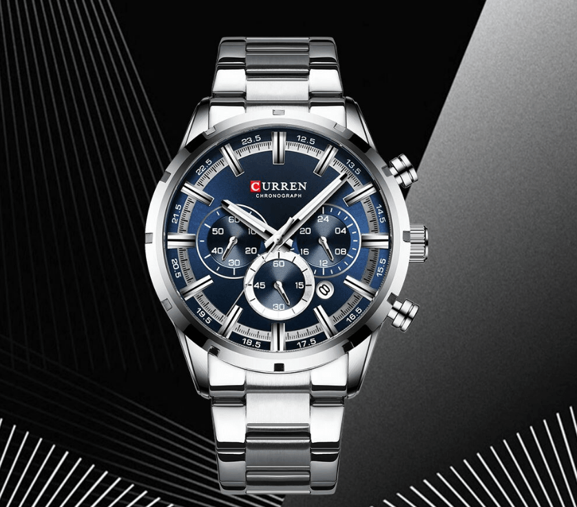 Men's Sports Waterproof Stainless Steel Watch With Chronometers And Special Date Display Unique Design Perfect Gift