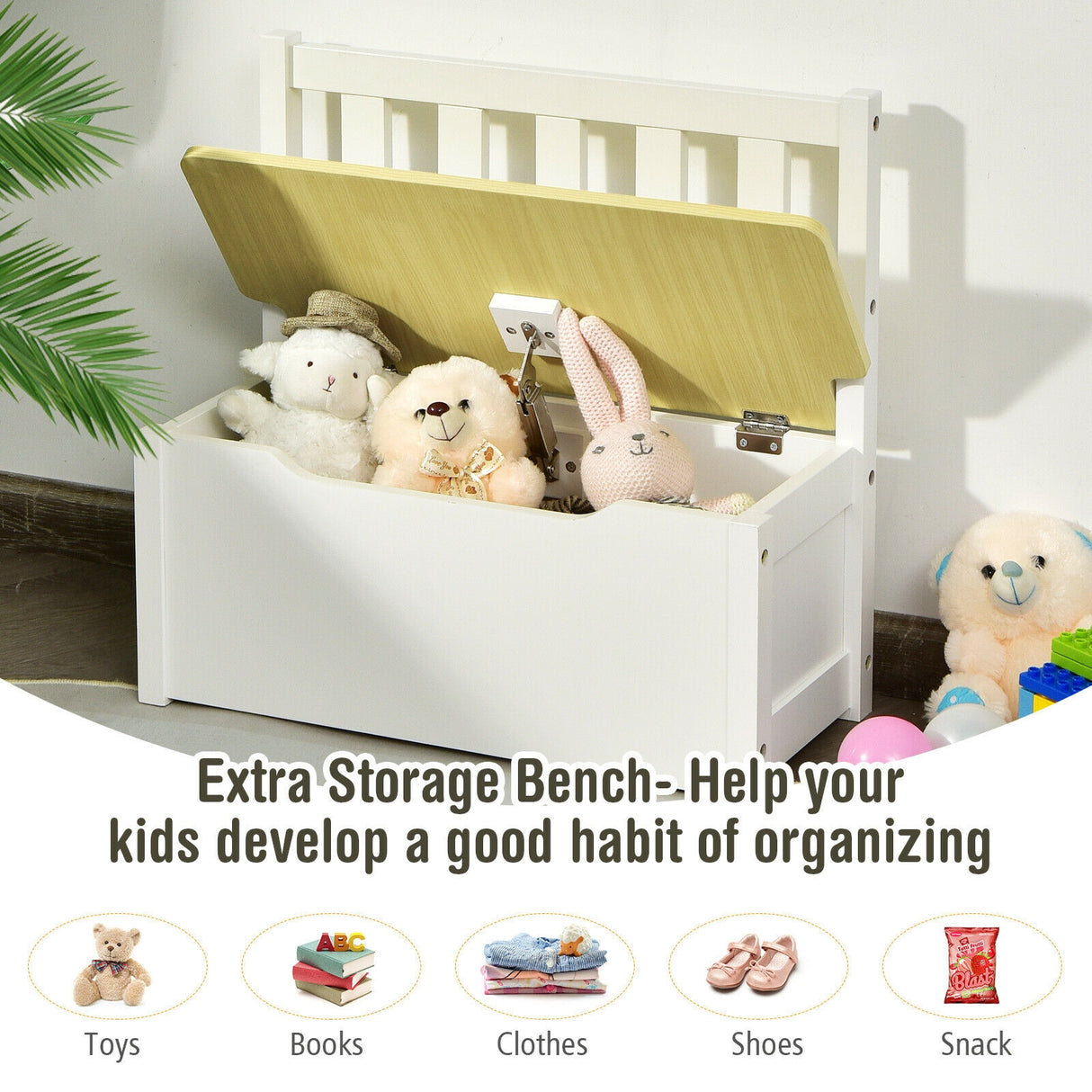 4 Pieces Kids Wooden Activity Table and Chairs Set with Storage Bench and Study Desk-Gray