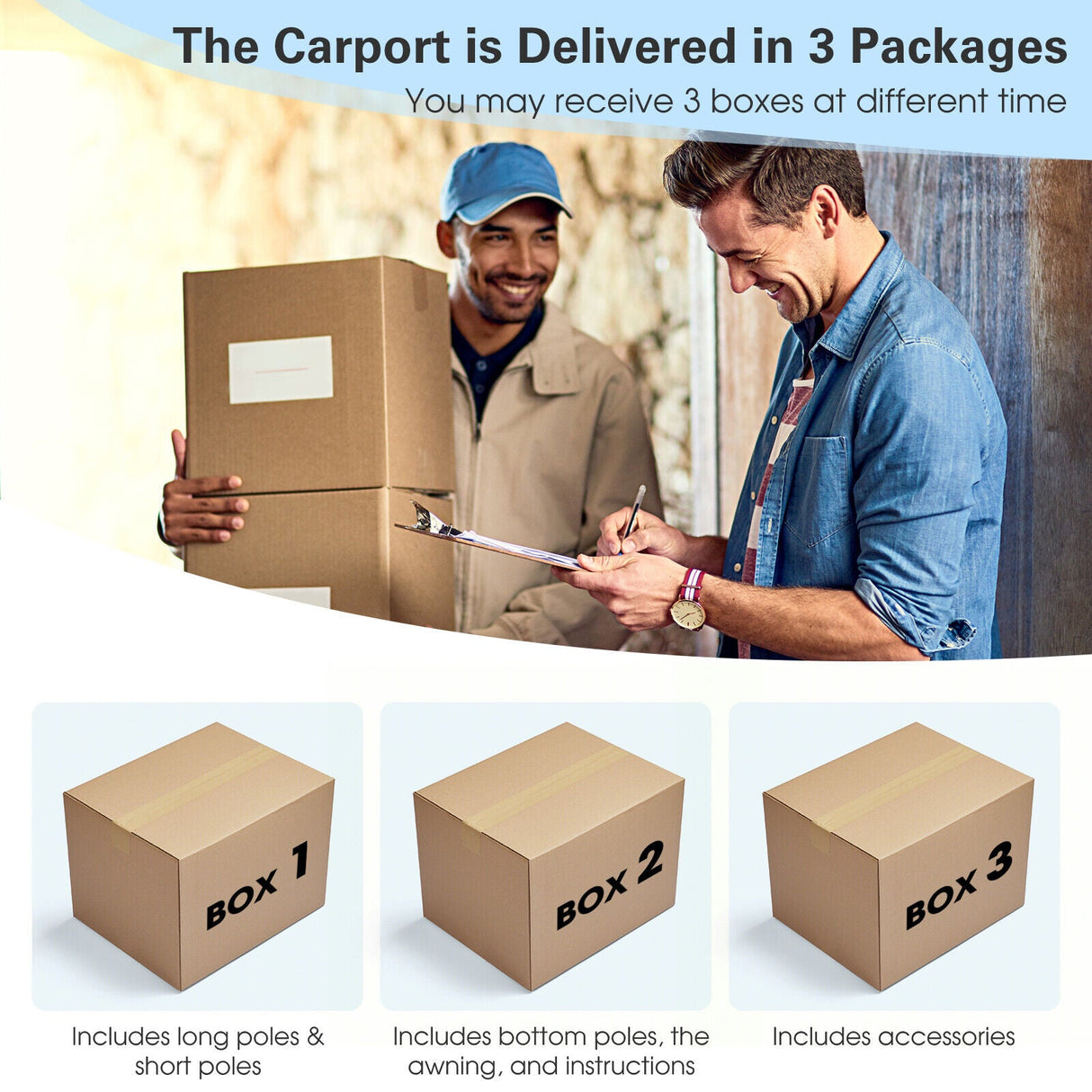 10 x 16/10 x 20 Feet Outdoor Heavy-Duty Carport with 2 Doors-10 x 20 ft by DirectDeals