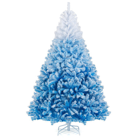5/6/7/8 FT Artificial Christmas Tree with Warm White LED Lights and 8 Modes-7 Feet