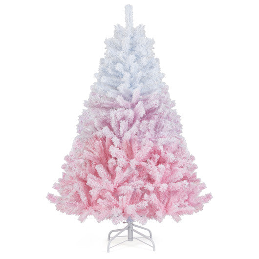 5/6/7/8 FT Artificial Christmas Tree with Warm White LED Lights and 8 Modes for Holiday-5 Feet