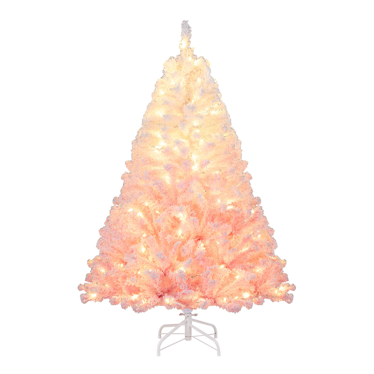 5/6/7/8 FT Artificial Christmas Tree with Warm White LED Lights and 8 Modes for Holiday-5 Feet