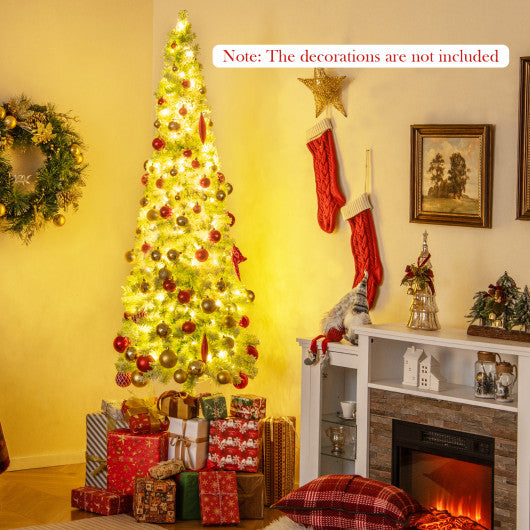 5/6/7 FT Whimsical Christmas Tree with Bendable Top and 216/290/366 Branch-7 FT