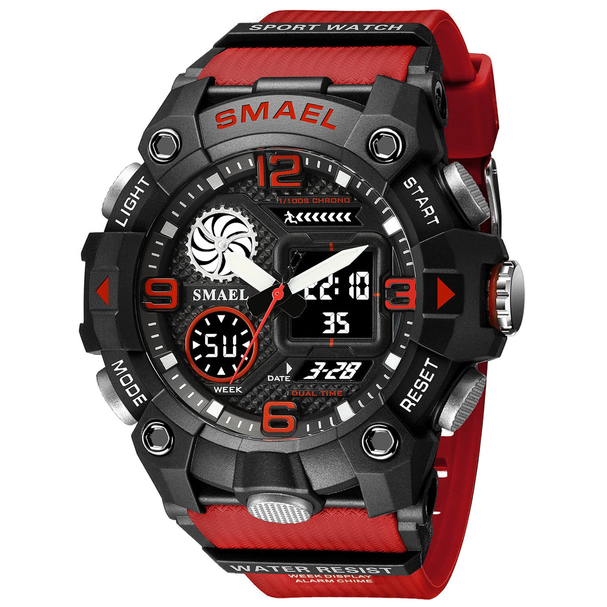 Sport Watch For Men WIth Dual Time Waterproof 50M Miliatry Watches Chronograph Alarm Army Wristwatch