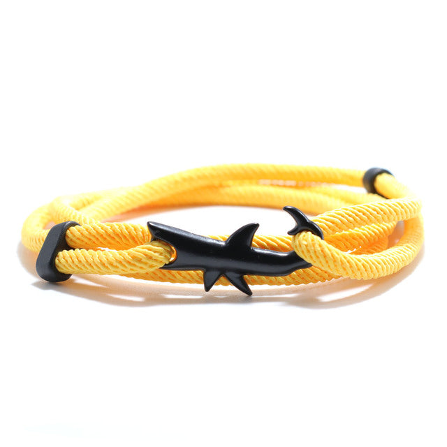 Nylon Rope Chain Luxury Bracelets For Women And Men Ocean Shark Charm Bracelet Popular Jewelry Anchor Bracelet Style