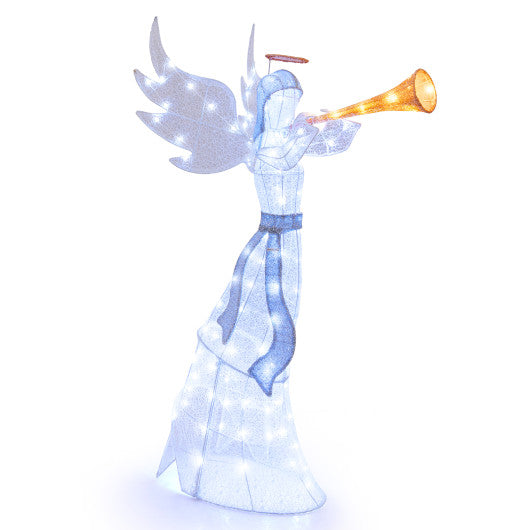 5 Feet Christmas Angel with 100 LED Lights and Ground Stakes