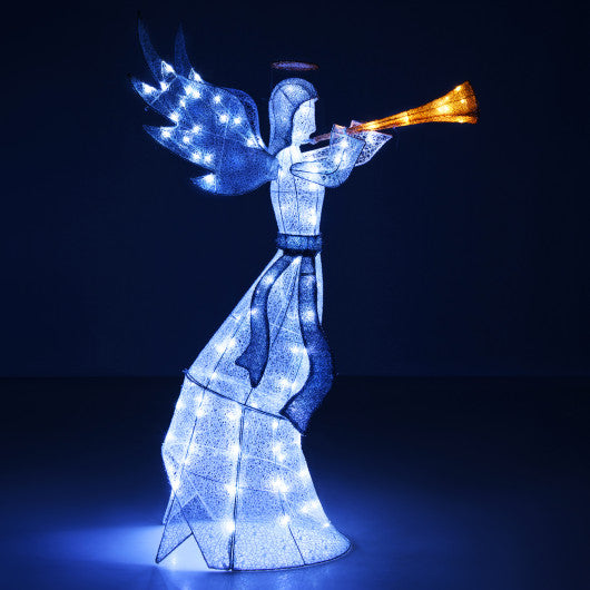 5 Feet Christmas Angel with 100 LED Lights and Ground Stakes