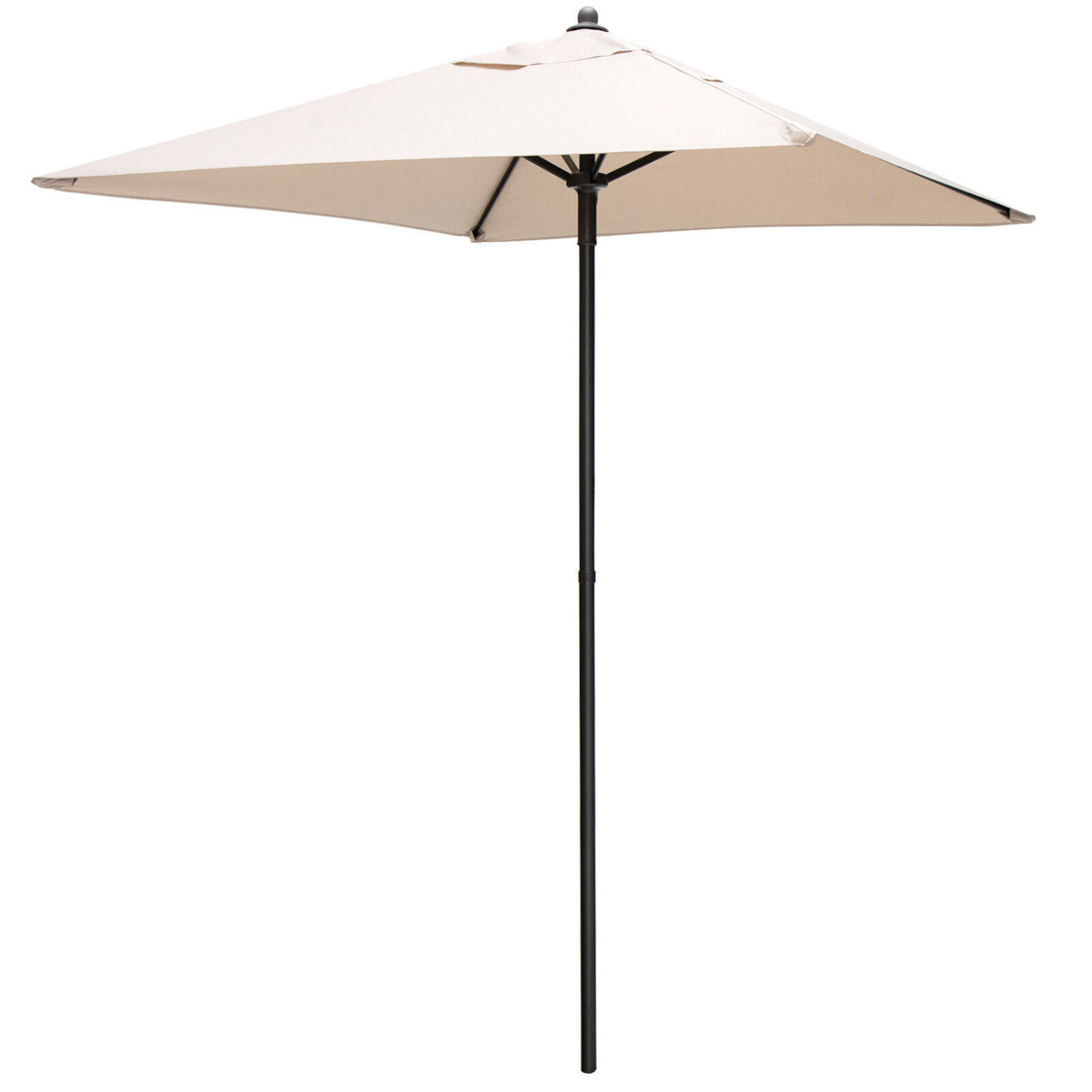 5 Feet Patio Square Market Table Umbrella Shelter with 4 Sturdy Ribs-Beige