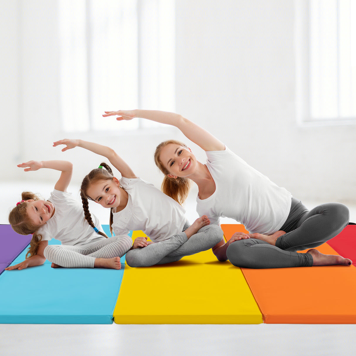 5-Panel Folding Gymnastics Mat for Kids-Red