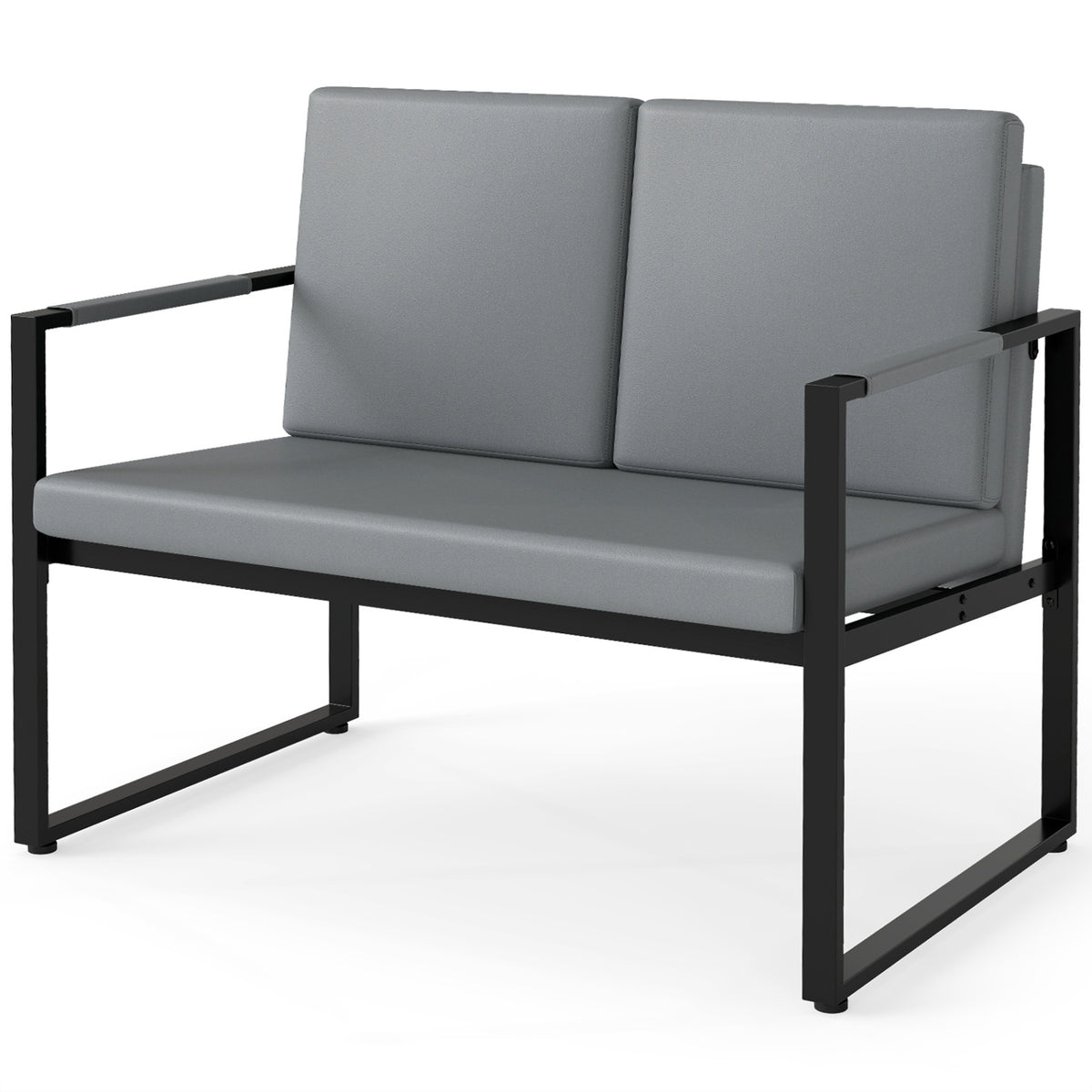 5 Pieces Living Room Set with 2 Accent Chairs and 2 Coffee Tables-Gray