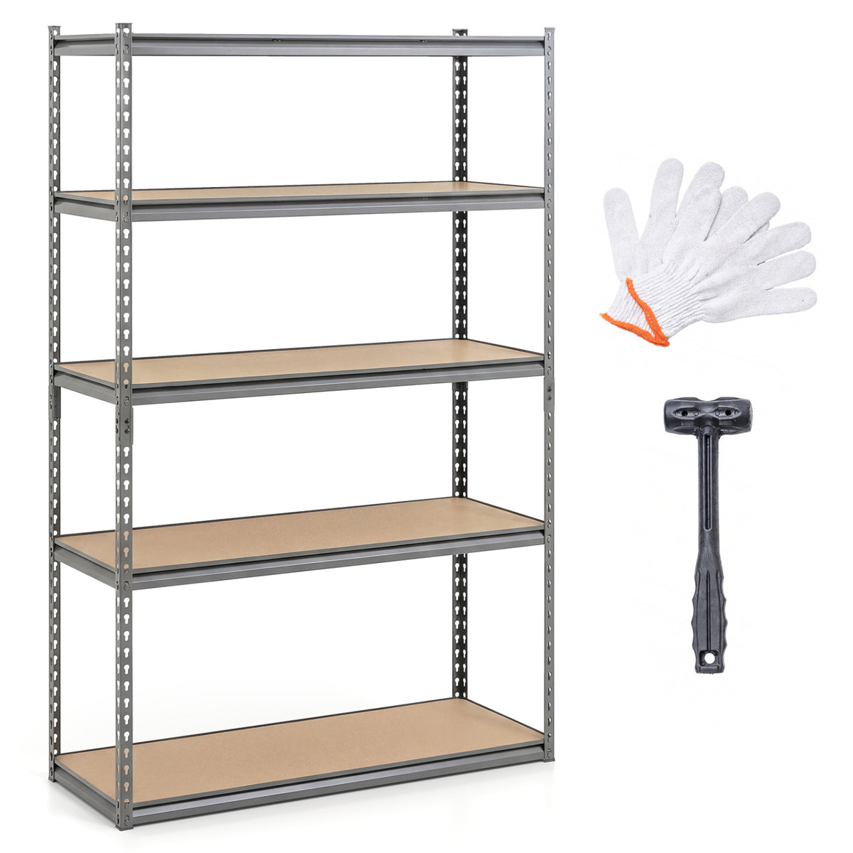 5-Tier Garage Shelving Unit 2200 LBS Metal Storage Shelves Adjustable Utility Rack for Warehouse-1 piece