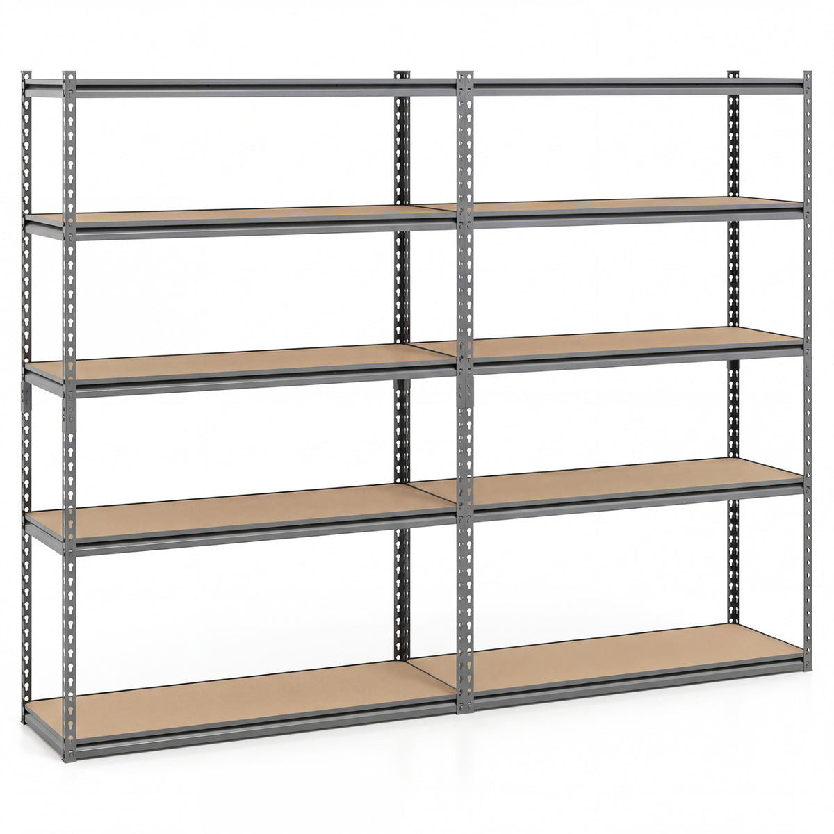 5-Tier Garage Shelving Unit 2200 LBS Metal Storage Shelves Adjustable Utility Rack for Warehouse-Set of 2