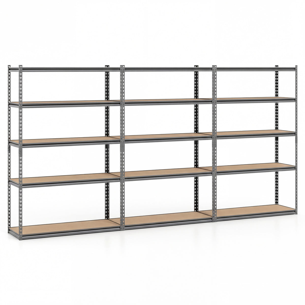 5-Tier Garage Shelving Unit 2200 LBS Metal Storage Shelves Adjustable Utility Rack for Warehouse-Set of 3