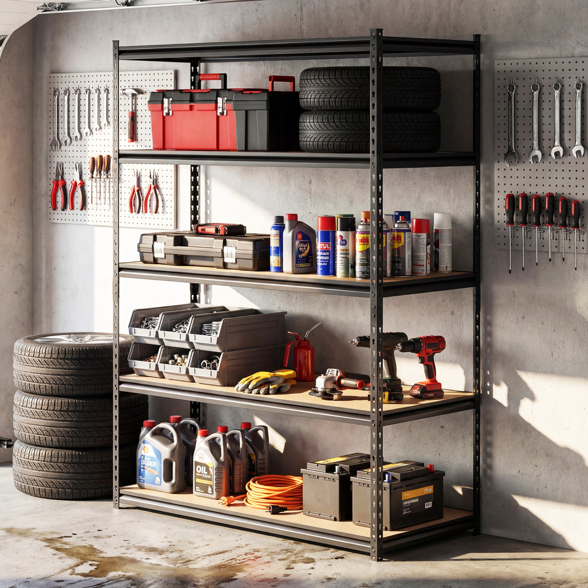 5-Tier Garage Shelving Unit for Warehouse and Basement-Set of 3