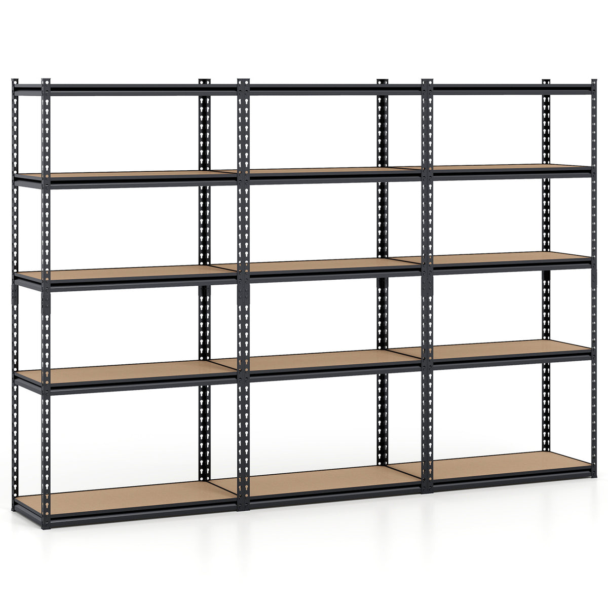 5-Tier Garage Shelving Unit 2200 LBS Metal Storage Shelves Adjustable Utility Rack-Set of 3