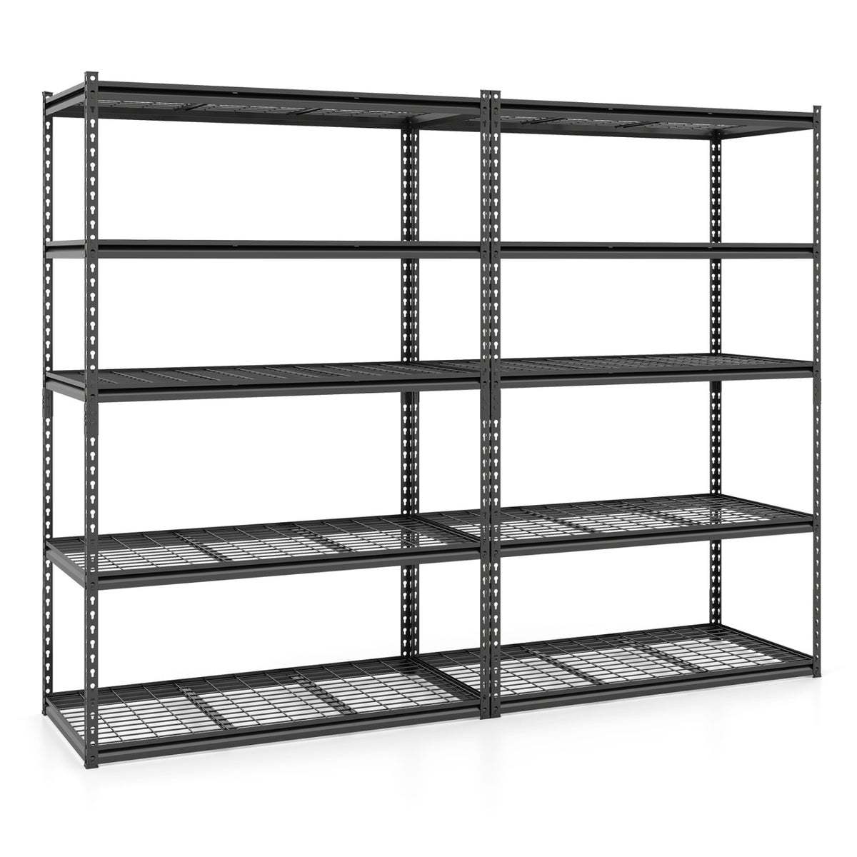 5-Tier Metal Shelving Unit 2000 lbs Capacity with Adjustable Wire Racks Set of 2