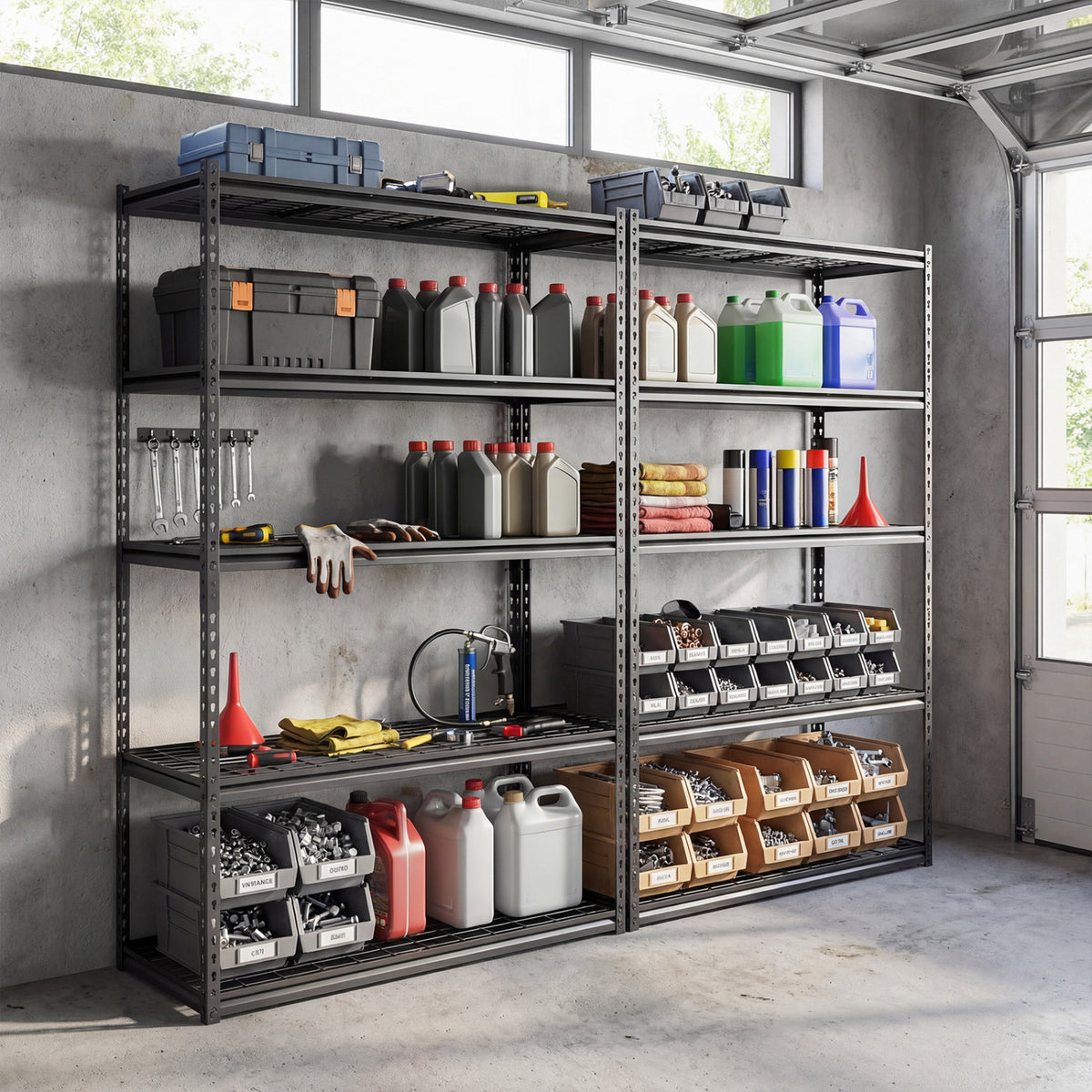5-Tier Metal Shelving Unit 2000 lbs Capacity with Adjustable Wire Racks Set of 3