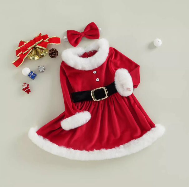 Baby Girls Christmas Romper Ruffles Fly Sleeve Sequins Red Party Dress Unique Design Excellent Look