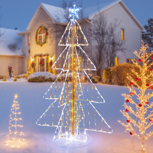 5 Feet Animated Christmas Tree with Warm and Cold LED Lights
