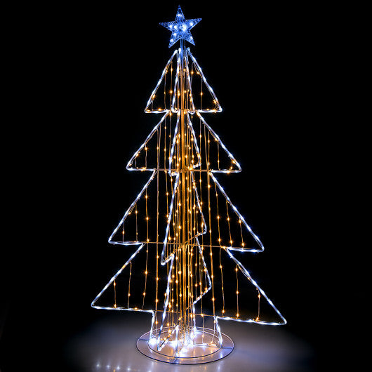 5 Feet Animated Christmas Tree with Warm and Cold LED Lights