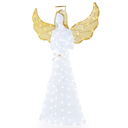 5 ft Festive Pre-Lit Angel with Halo and 150 LED Lights