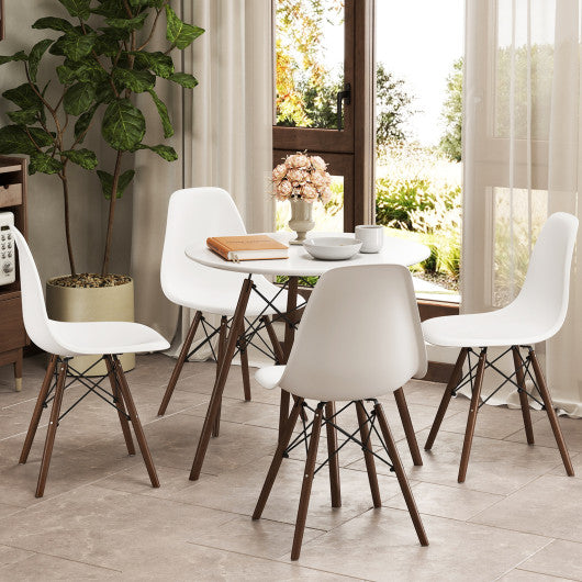 5 Pieces Dining Table Set With Solid Wood Leg-Beige