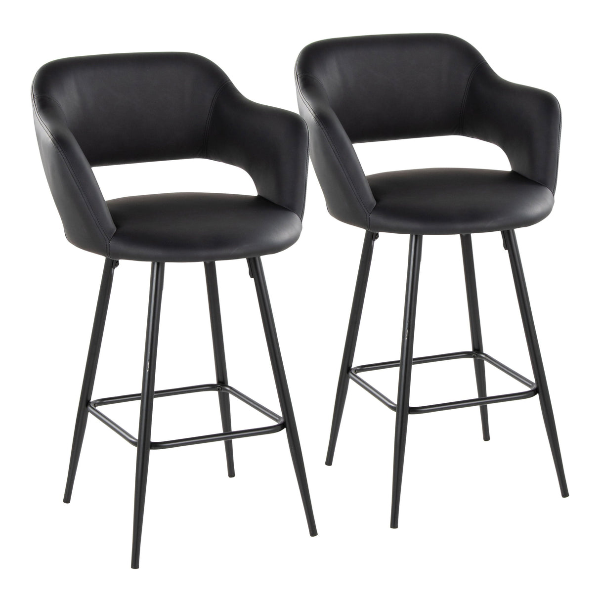 Margarite - Contemporary Fixed Height Counter Stool With Square Footrest (Set of 2) by Couch.com