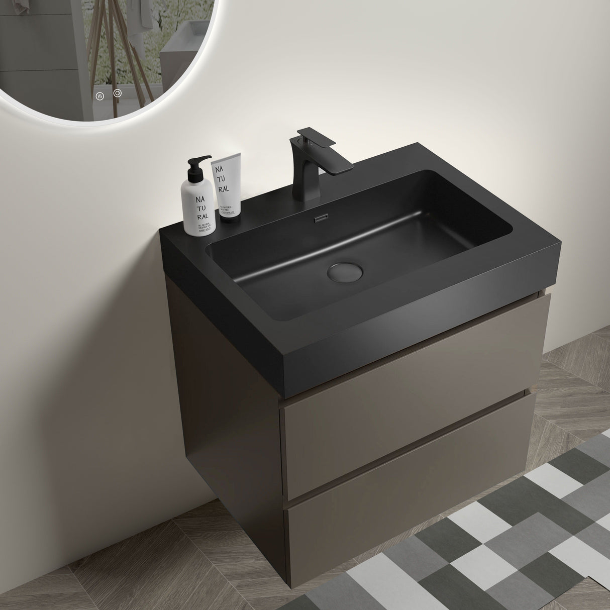 Alice - Bathroom Vanity With Sink, Large Storage Wall Mounted Floating Bathroom Vanity For Modern Bathroom, One-Piece Sink Basin Without Drain And Faucet by Couch.com