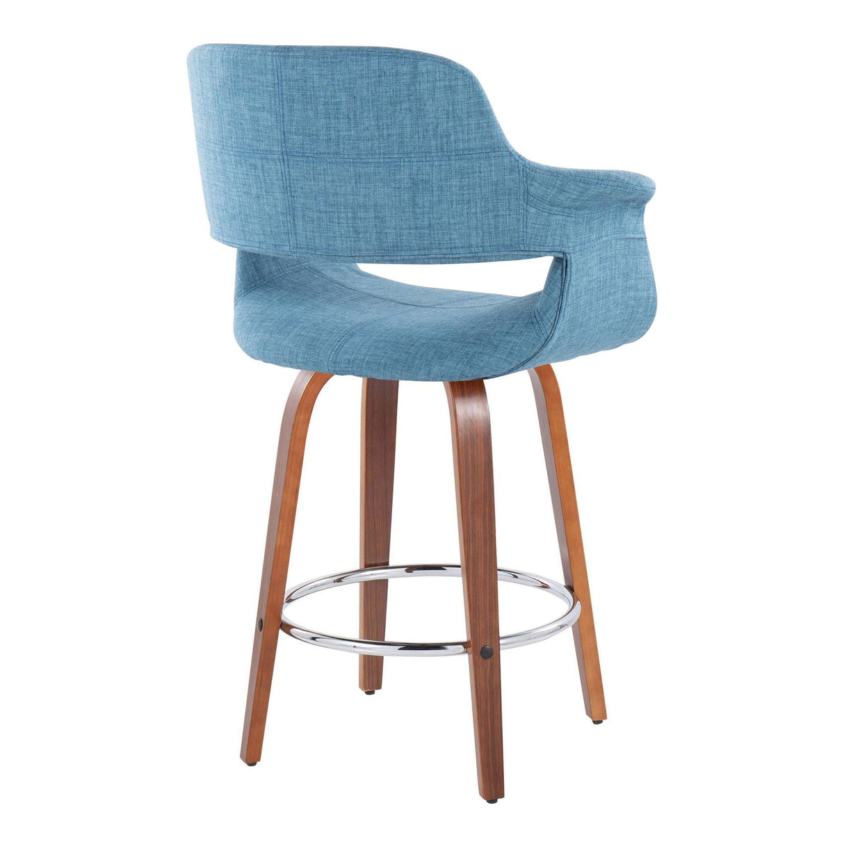 Vintage Flair - Mid-Century Modern Fixed Height Counter Stool With Swivel With Round Footrest (Set of 2) by Couch.com