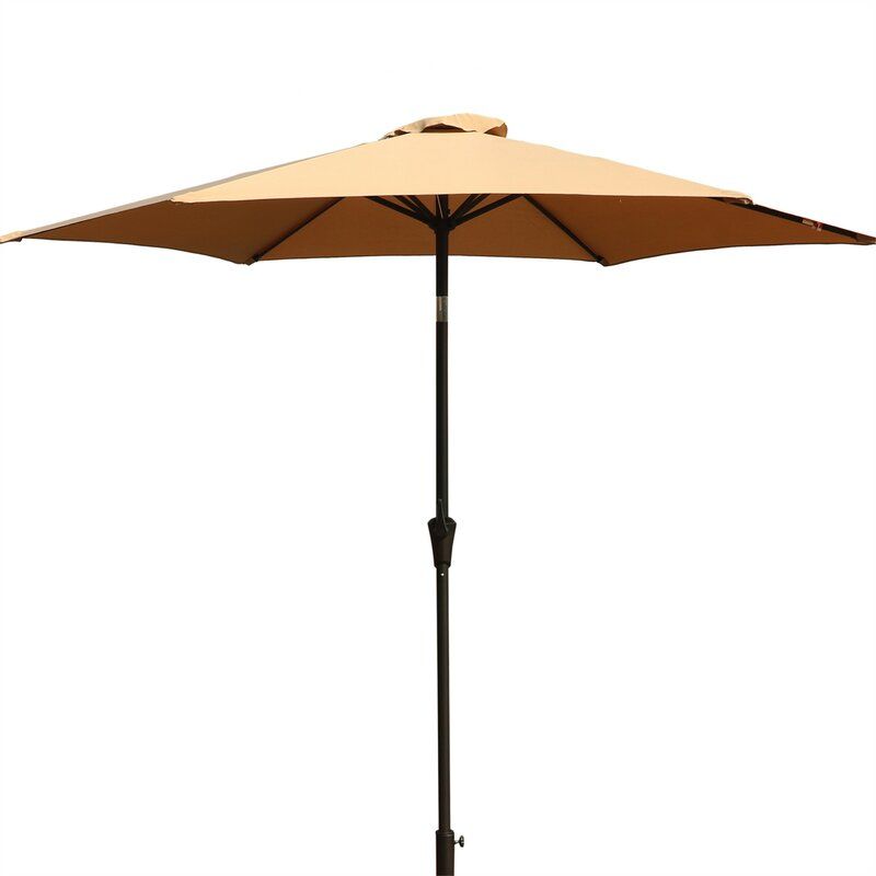 8.8' Outdoor Aluminum Patio Umbrella With 42 Pound Round Resin Umbrella Base by Couch.com