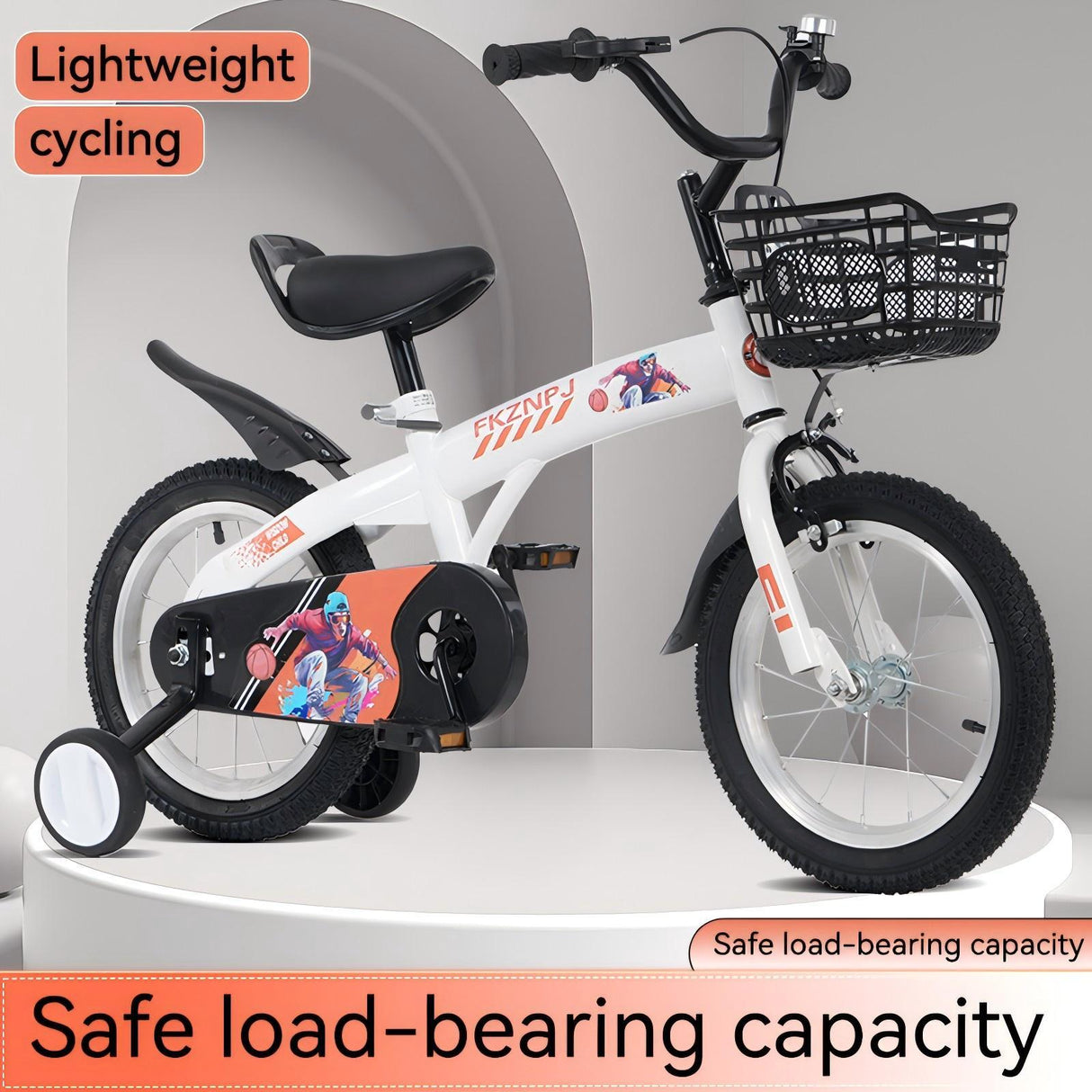 Fkznpj - 16" Sporty Kids Bike With Training Wheels And Stand Adjustable Saddle Suitable For Boys And Girls Aged 4 - 8 Years Tall Height 41 - 46" Available In A Variety Of Colors by Couch.com