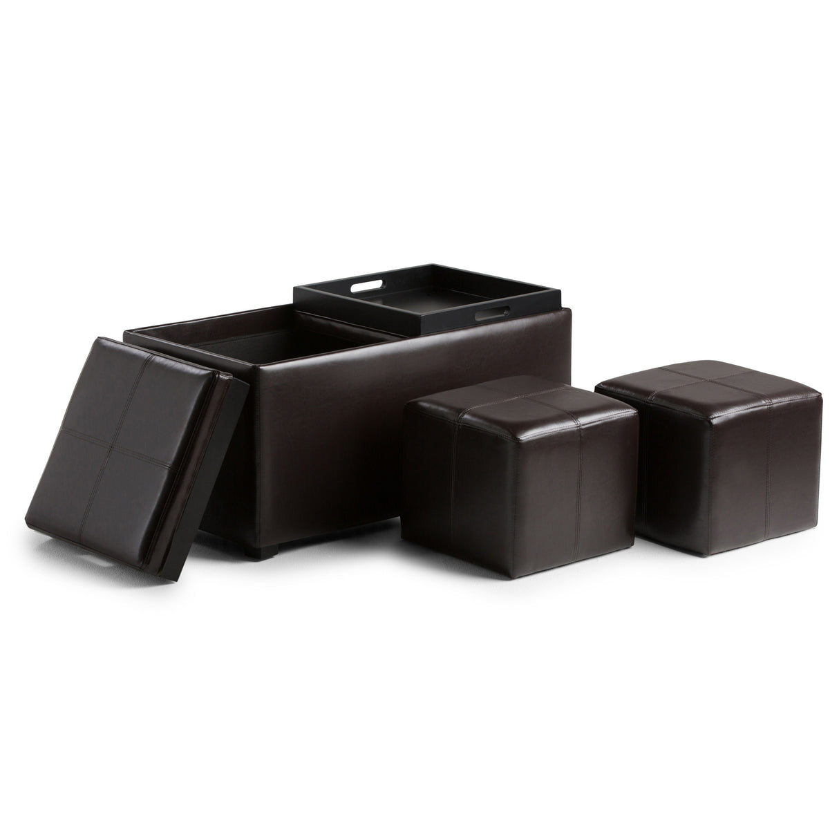 Avalon - 5 Piece Storage Ottoman, Contemporary by Couch.com