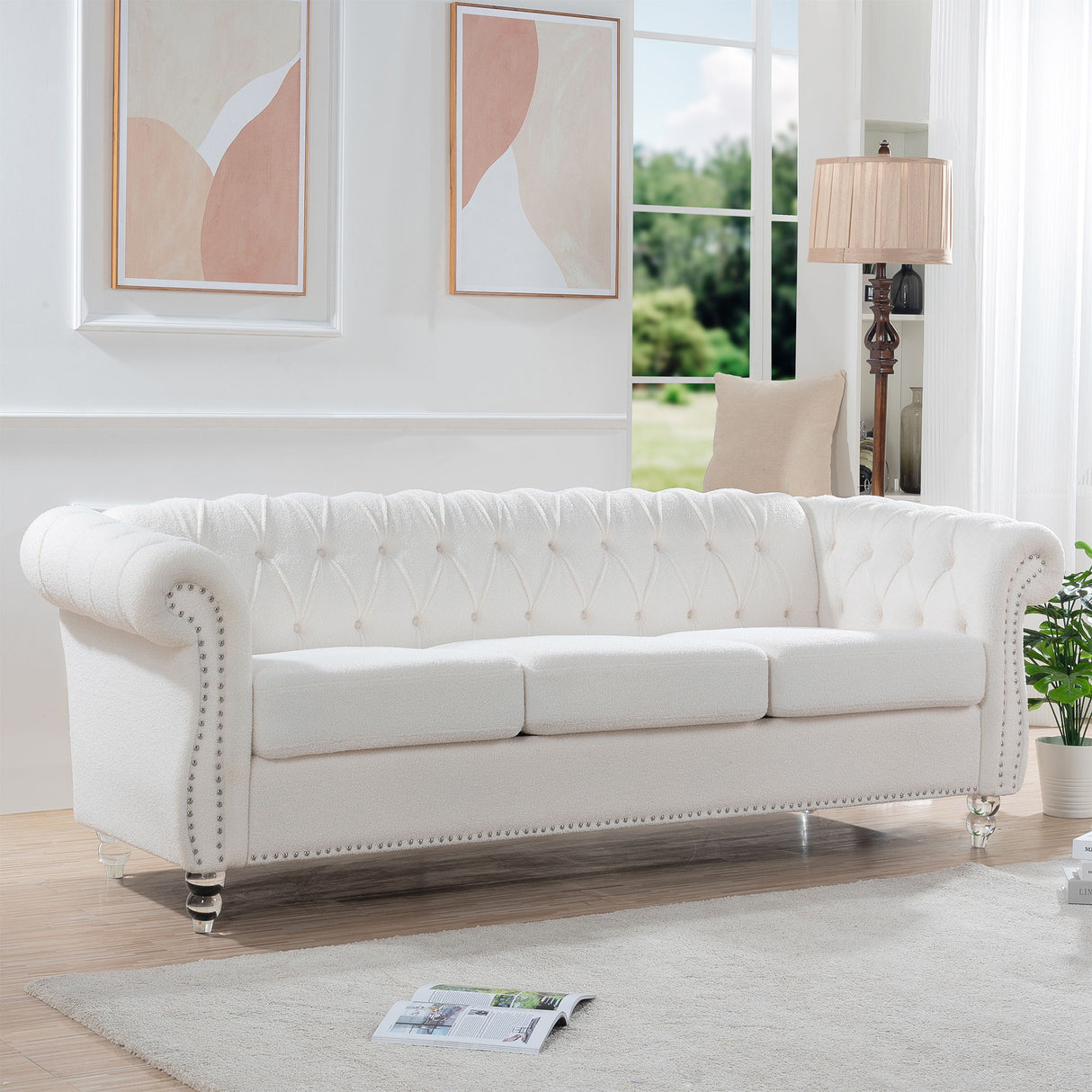Rolled Arm Chesterfield 3 Seater Sofa by Couch.com