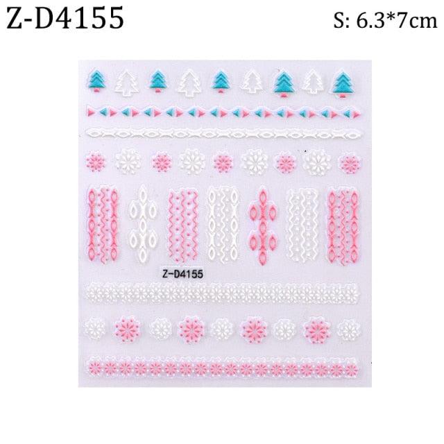 5D Sweater Nail Sticker Acrylic Engraved Winter Charm Designs Beauty Cloth Christmas Patterns Nails Art Decoration Tools Nail Art Stickers Decor Tip Transfer Nail Decals Sticker For Pretty Girl Self-Adhesive Nail Decals Designer Nail Stickers