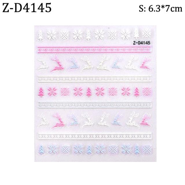 5D Sweater Nail Sticker Acrylic Engraved Winter Charm Designs Beauty Cloth Christmas Patterns Nails Art Decoration Tools Nail Art Stickers Decor Tip Transfer Nail Decals Sticker For Pretty Girl Self-Adhesive Nail Decals Designer Nail Stickers